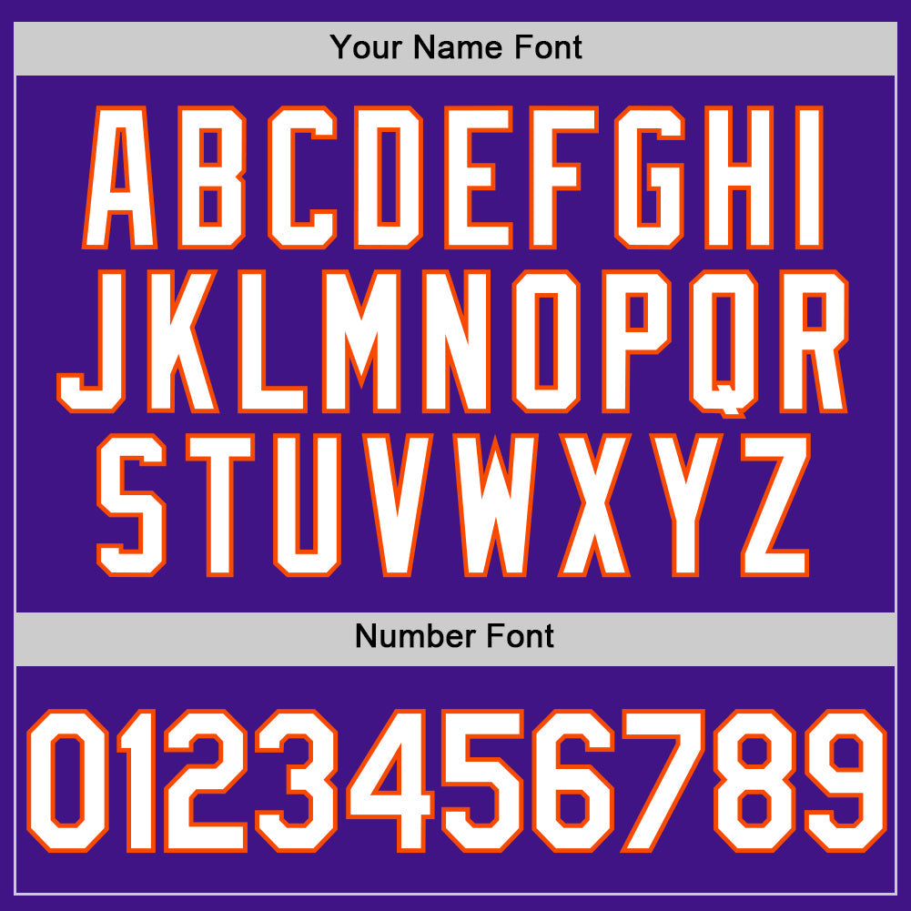 Custom Purple White-Orange Authentic Throwback Baseball Jersey - Sky-Custom