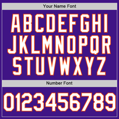 Custom Purple White-Orange Authentic Throwback Baseball Jersey - Sky-Custom