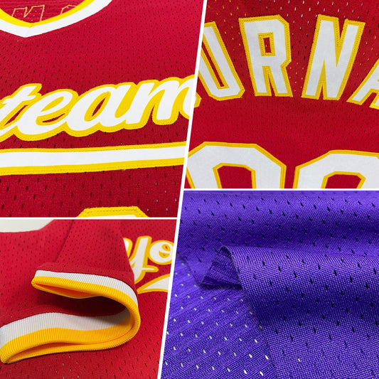 Custom Purple Orange-White Authentic Throwback Baseball Jersey - Sky-Custom