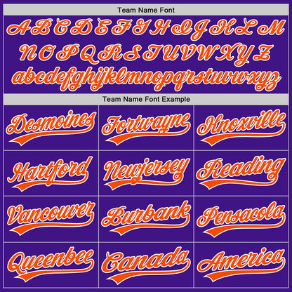 Custom Purple Orange-White Authentic Throwback Baseball Jersey - Sky-Custom