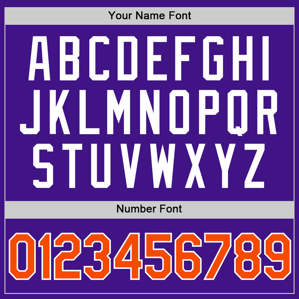 Custom Purple Orange-White Authentic Throwback Baseball Jersey - Sky-Custom