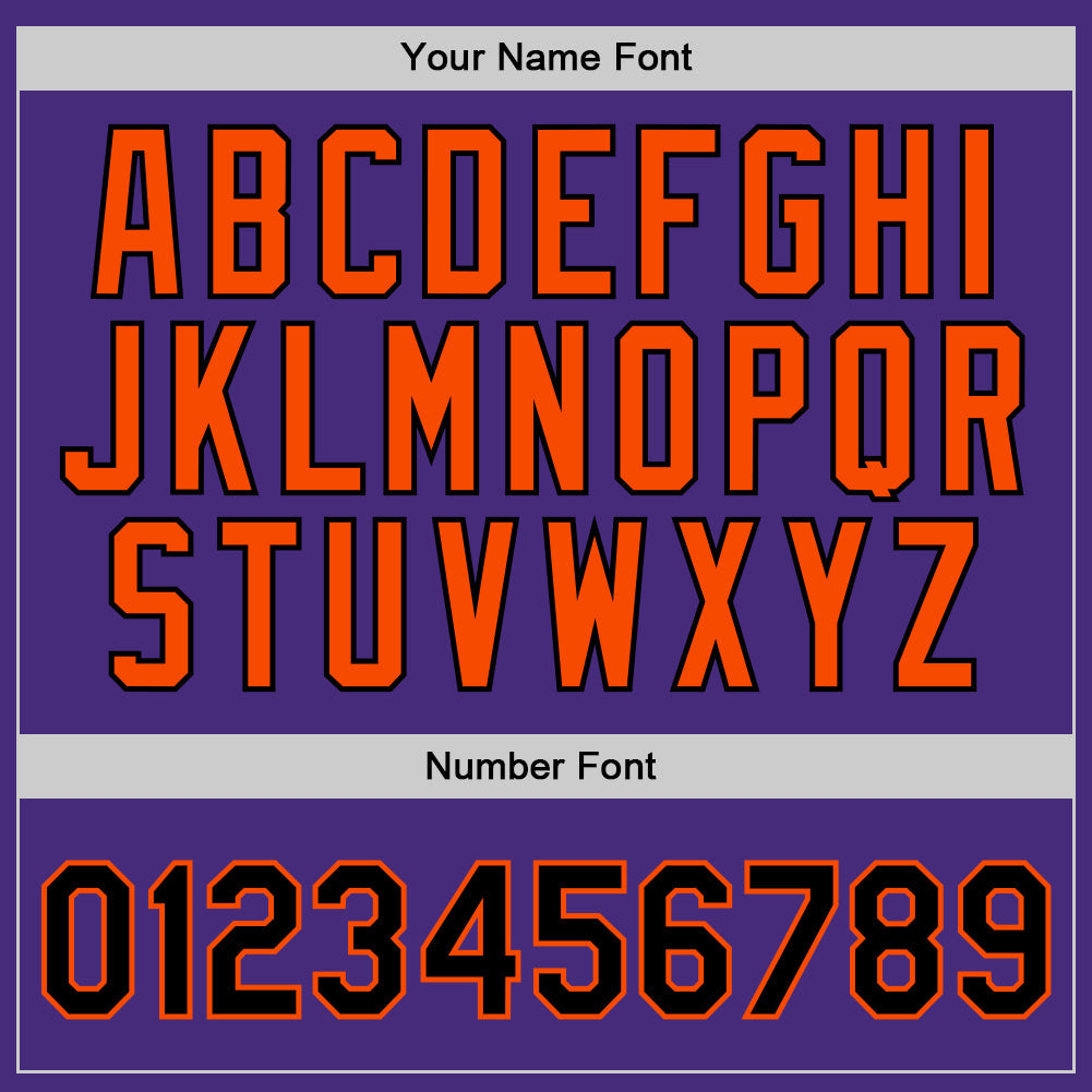 Custom Purple Black-Orange Authentic Throwback Basketball Jersey - Sky-Custom