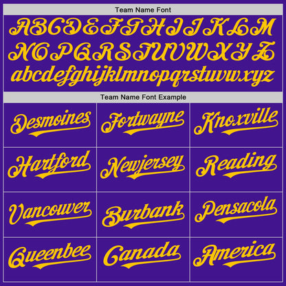 Custom Purple Yellow Mesh Authentic Throwback Baseball Jersey - Sky-Custom