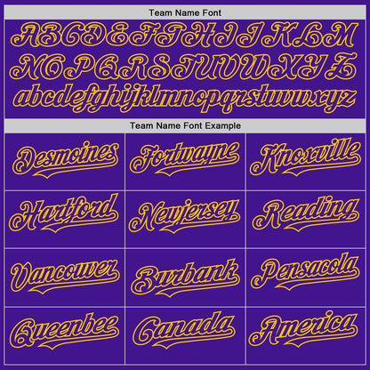 Custom Purple Yellow Mesh Authentic Throwback Baseball Jersey - Sky-Custom