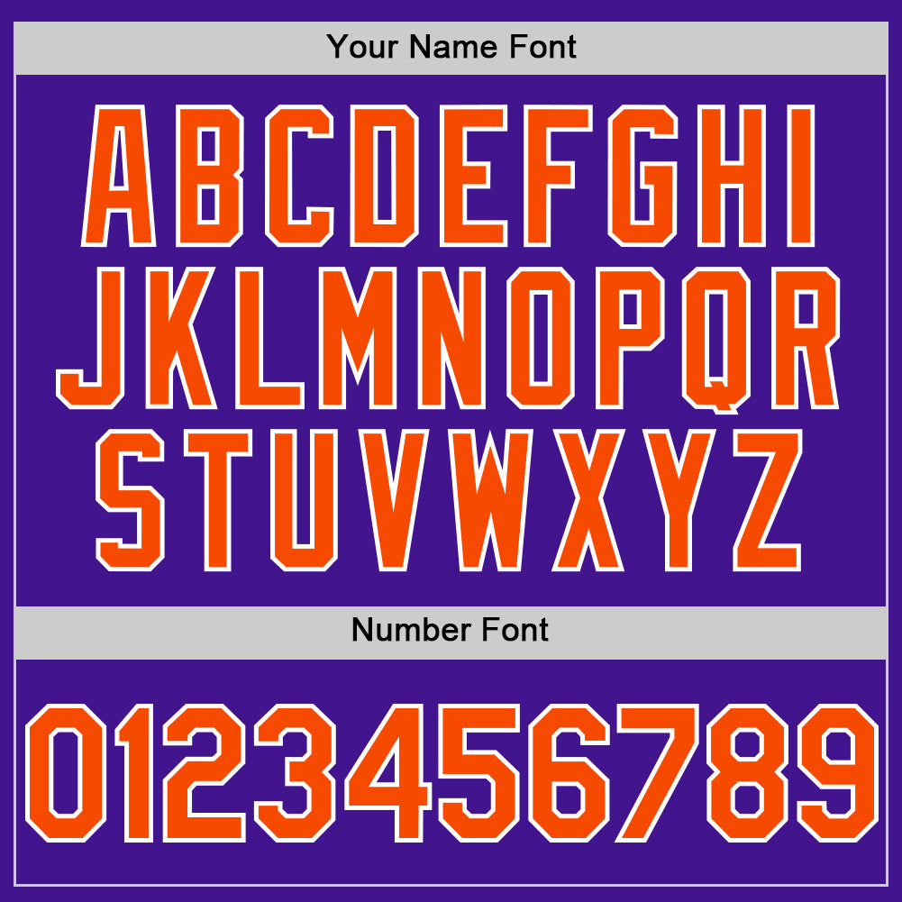 Custom Purple Orange-White Mesh Authentic Throwback Baseball Jersey - Sky-Custom