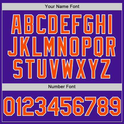 Custom Purple Orange-White Mesh Authentic Throwback Baseball Jersey - Sky-Custom