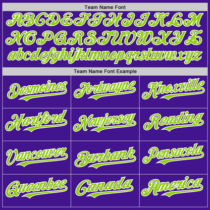 Custom Purple Neon Green-White Mesh Authentic Throwback Baseball Jersey - Sky-Custom