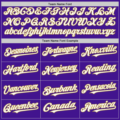 Custom Purple White-Old Gold Mesh Authentic Throwback Baseball Jersey - Sky-Custom