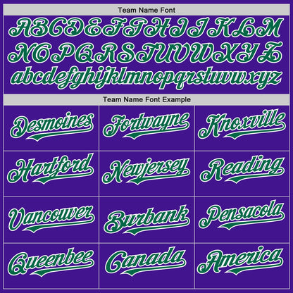 Custom Purple Kelly Green-White Mesh Authentic Throwback Baseball Jersey - Sky-Custom