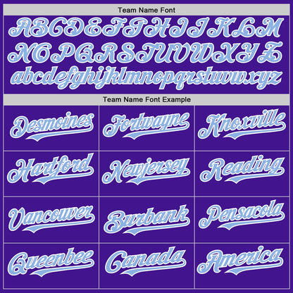 Custom Purple Light Blue-White Mesh Authentic Throwback Baseball Jersey - Sky-Custom