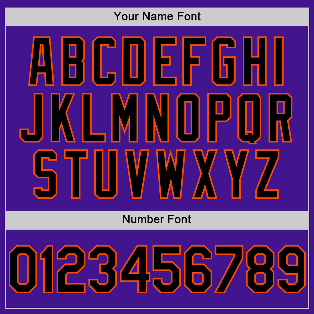 Custom Purple Black-Orange Mesh Authentic Throwback Baseball Jersey - Sky-Custom