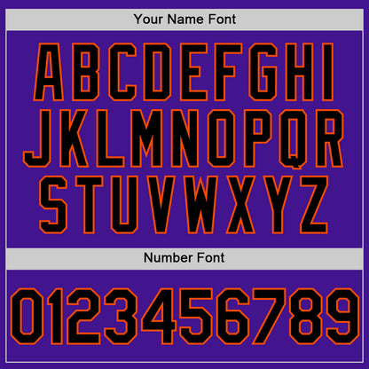 Custom Purple Black-Orange Mesh Authentic Throwback Baseball Jersey - Sky-Custom