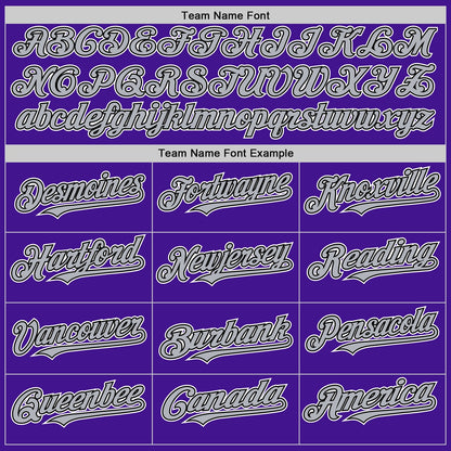 Custom Purple Black-Gray Mesh Authentic Throwback Baseball Jersey - Sky-Custom
