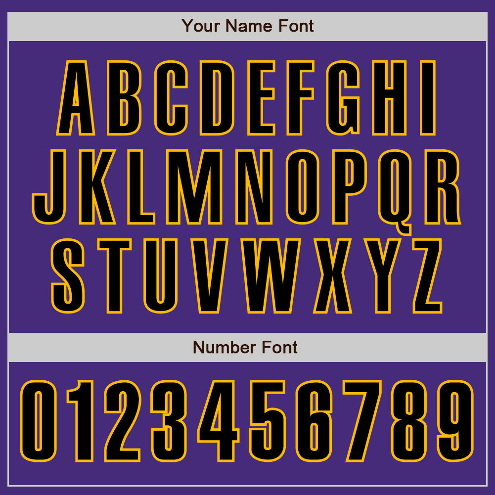 Custom Purple Black-Gold Authentic Baseball Jersey - Sky-Custom