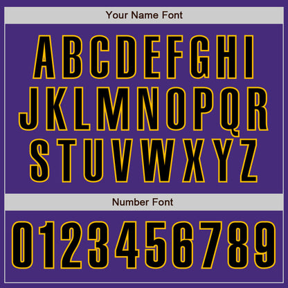 Custom Purple Black-Gold Authentic Baseball Jersey - Sky-Custom