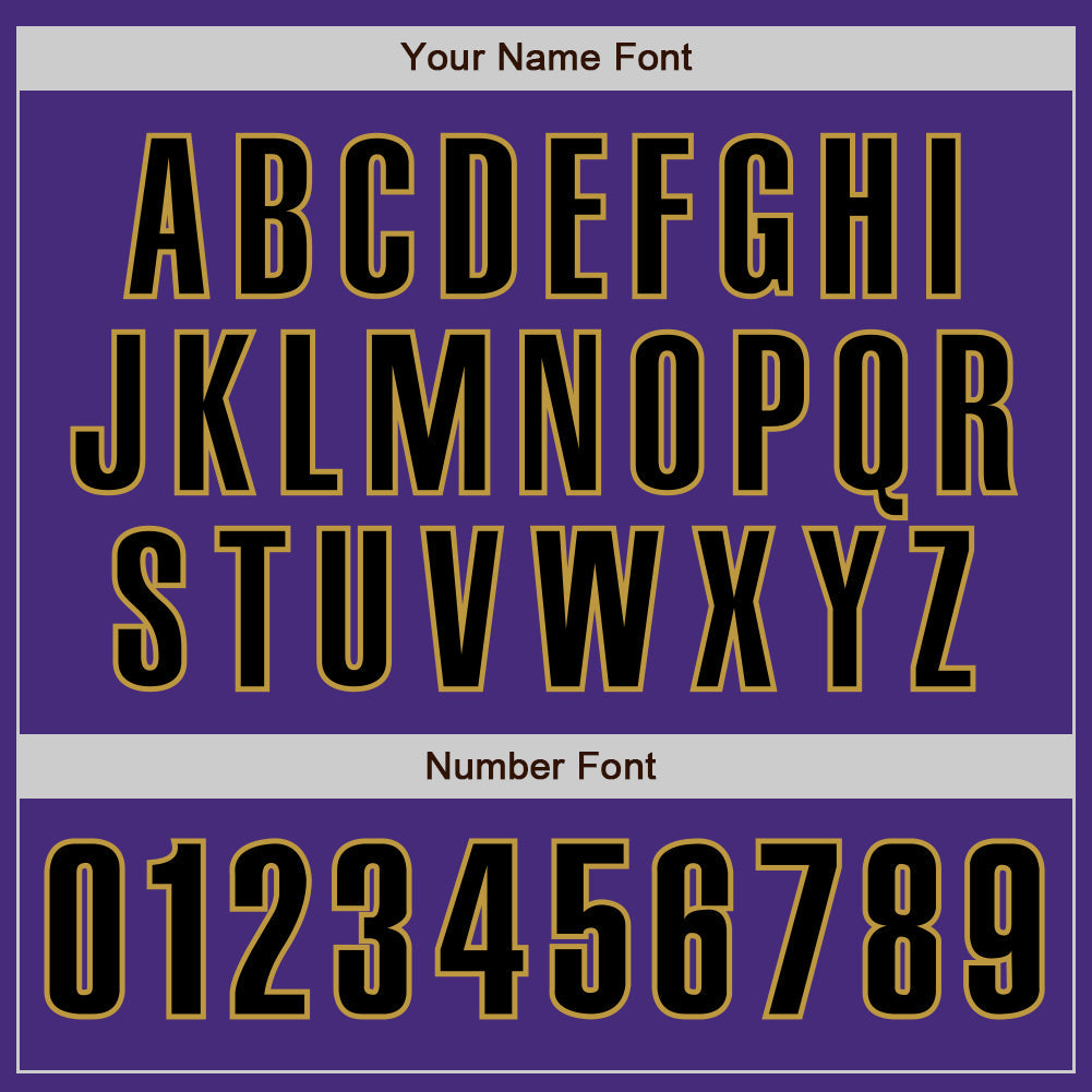 Custom Purple Black-Old Gold Authentic Baseball Jersey - Sky-Custom
