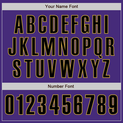 Custom Purple Black-Old Gold Authentic Baseball Jersey - Sky-Custom