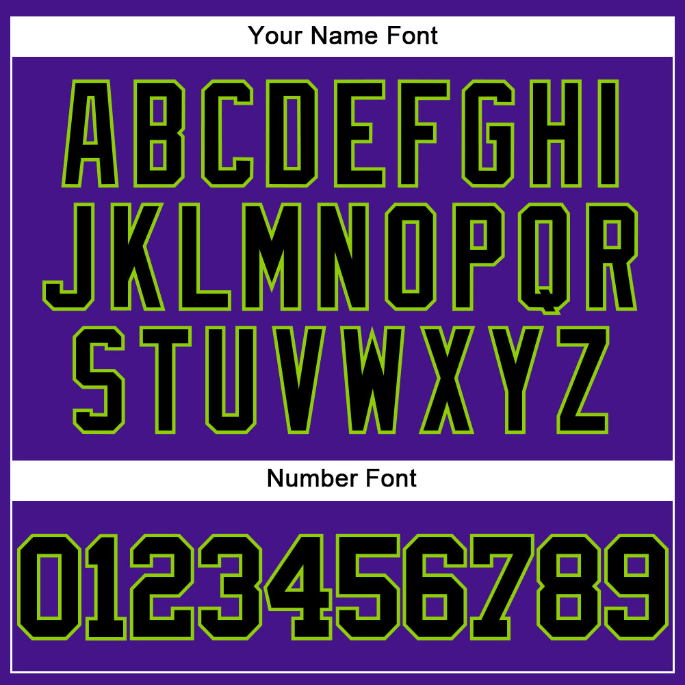 Custom Purple Black-Neon Green Mesh Authentic Throwback Baseball Jersey - Sky-Custom