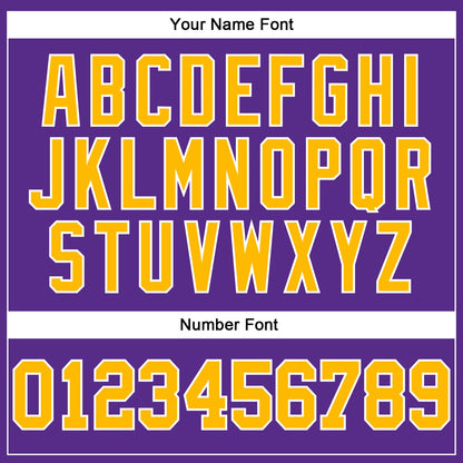 Custom Purple Gold-White Mesh Authentic Football Jersey - Sky-Custom