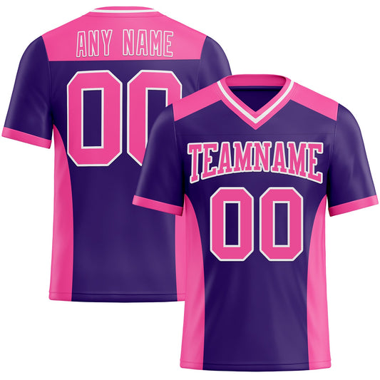 Custom Purple Pink-White Mesh Authentic Football Jersey - Sky-Custom