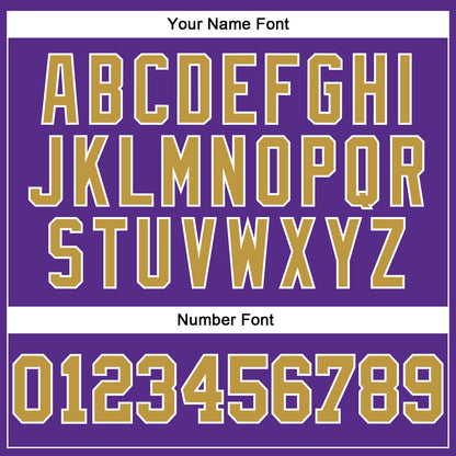 Custom Purple Old Gold-White Mesh Authentic Football Jersey - Sky-Custom
