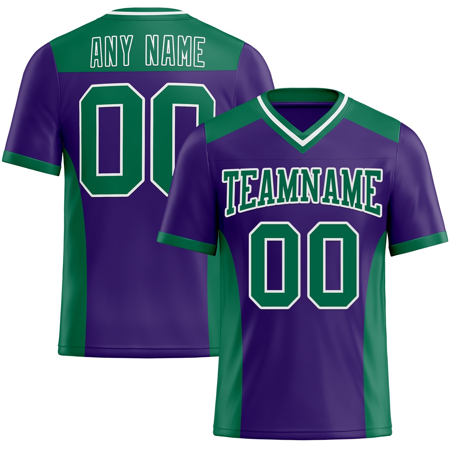 Custom Purple Kelly Green-White Mesh Authentic Football Jersey - Sky-Custom