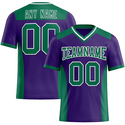 Custom Purple Kelly Green-White Mesh Authentic Football Jersey - Sky-Custom