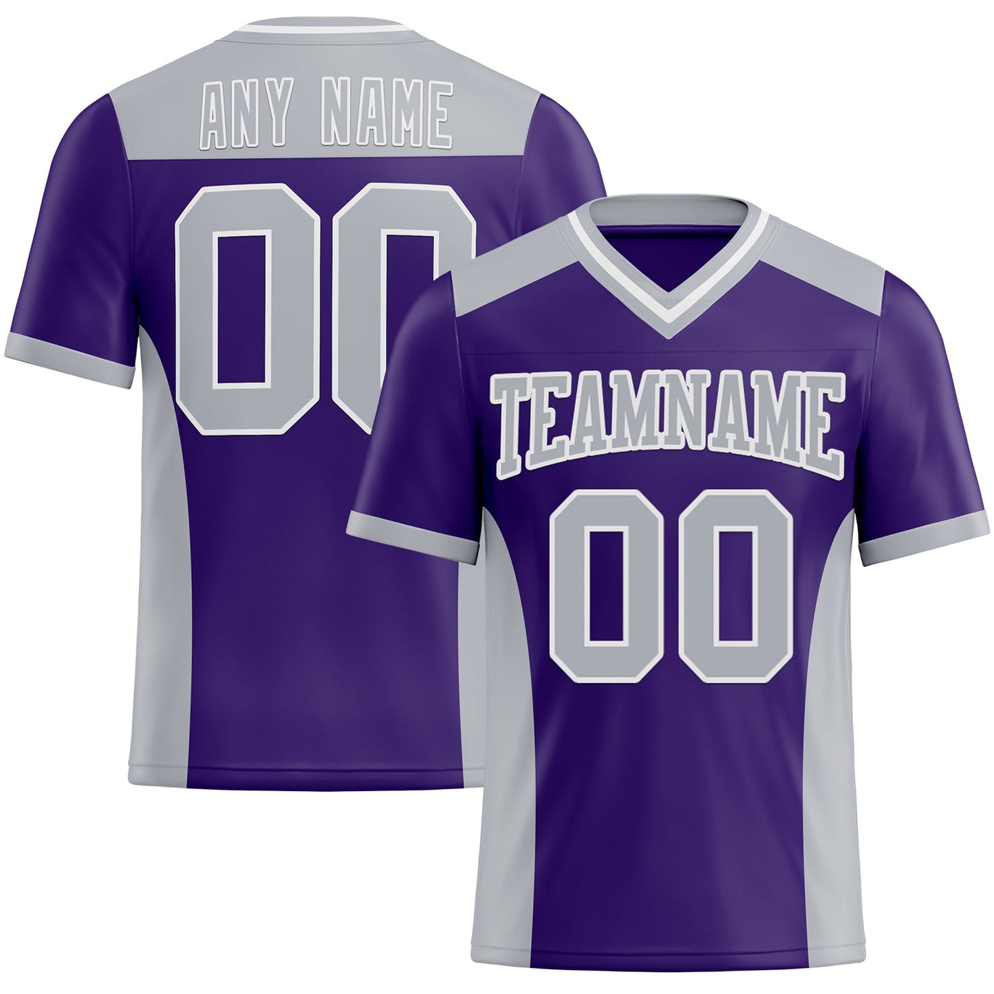 Custom Purple Gray-White Mesh Authentic Football Jersey - Sky-Custom