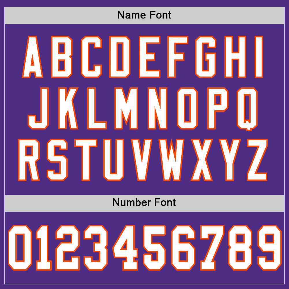 Custom Purple White-Orange Mesh Authentic Throwback Football Jersey - Sky-Custom