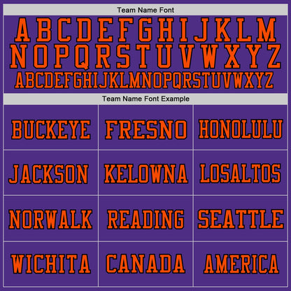 Custom Purple Orange-Black Mesh Authentic Throwback Football Jersey - Sky-Custom