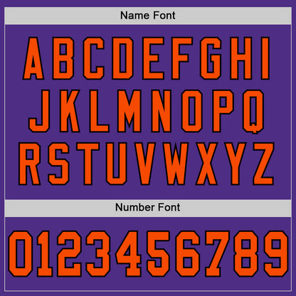 Custom Purple Orange-Black Mesh Authentic Throwback Football Jersey - Sky-Custom