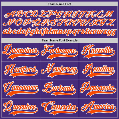 Custom Purple Orange-White Hockey Lace Neck Jersey - Sky-Custom