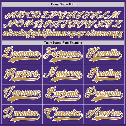 Custom Purple Old Gold-White Hockey Lace Neck Jersey - Sky-Custom