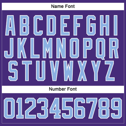 Custom Purple Light Blue-White Hockey Lace Neck Jersey - Sky-Custom