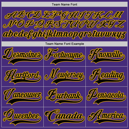 Custom Purple Black-Gold Hockey Lace Neck Jersey - Sky-Custom