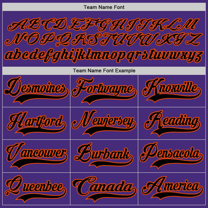 Custom Purple Black-Orange Hockey Lace Neck Jersey - Sky-Custom