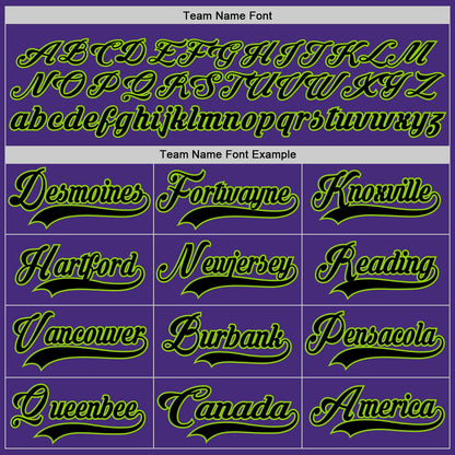 Custom Purple Black-Neon Green Hockey Lace Neck Jersey - Sky-Custom