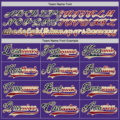 Custom Purple Vintage USA Flag Cream-Black Hockey Lace Neck Jersey - Sky-Custom