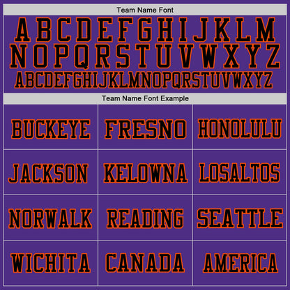 Custom Purple Black-Orange Mesh Authentic Throwback Football Jersey - Sky-Custom