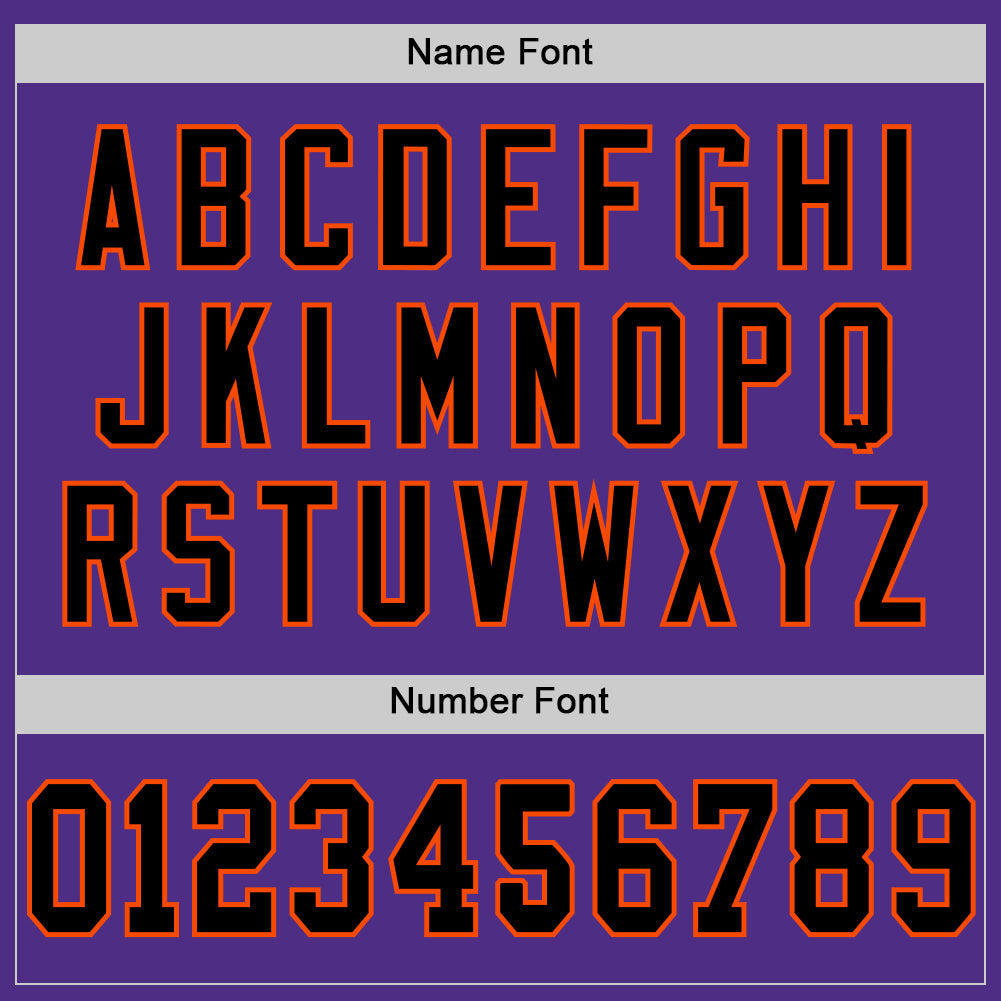 Custom Purple Black-Orange Mesh Authentic Throwback Football Jersey - Sky-Custom