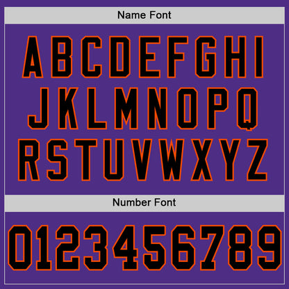 Custom Purple Black-Orange Mesh Authentic Throwback Football Jersey - Sky-Custom