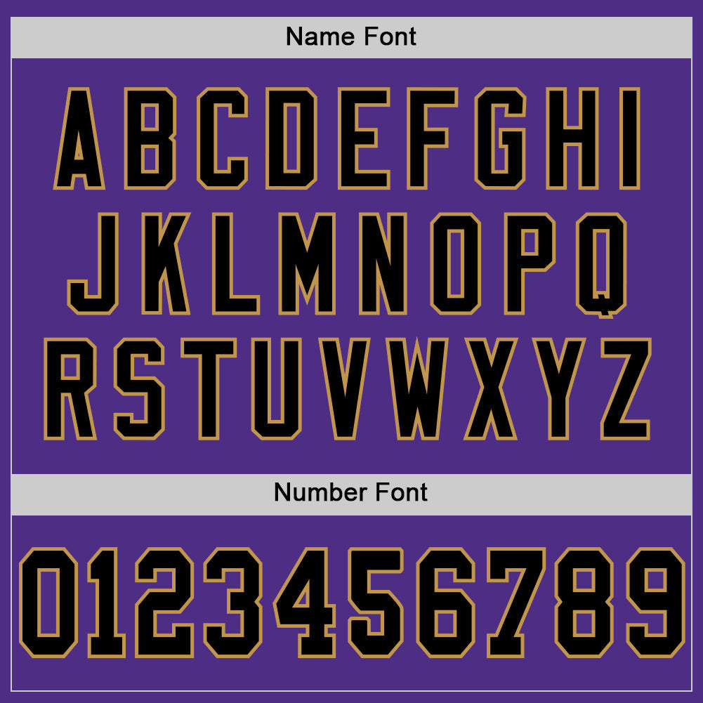 Custom Purple Black-Old Gold Mesh Authentic Throwback Football Jersey - Sky-Custom