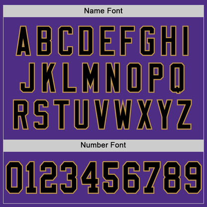 Custom Purple Black-Old Gold Mesh Authentic Throwback Football Jersey - Sky-Custom