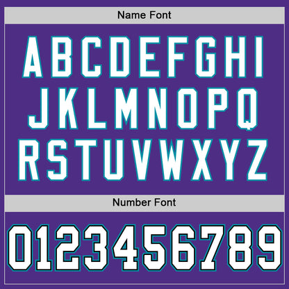 Custom Purple Black-Teal Mesh Authentic Throwback Football Jersey - Sky-Custom