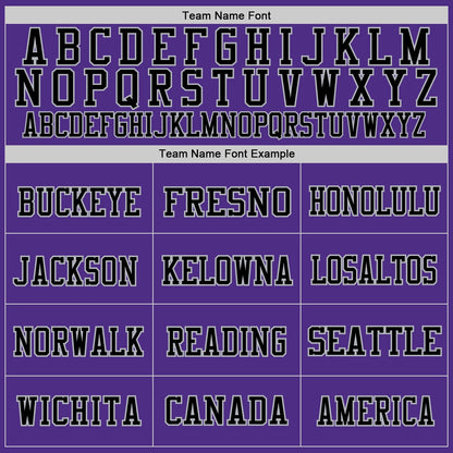 Custom Purple Black-Gray Mesh Authentic Throwback Football Jersey - Sky-Custom