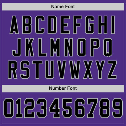 Custom Purple Black-Gray Mesh Authentic Throwback Football Jersey - Sky-Custom