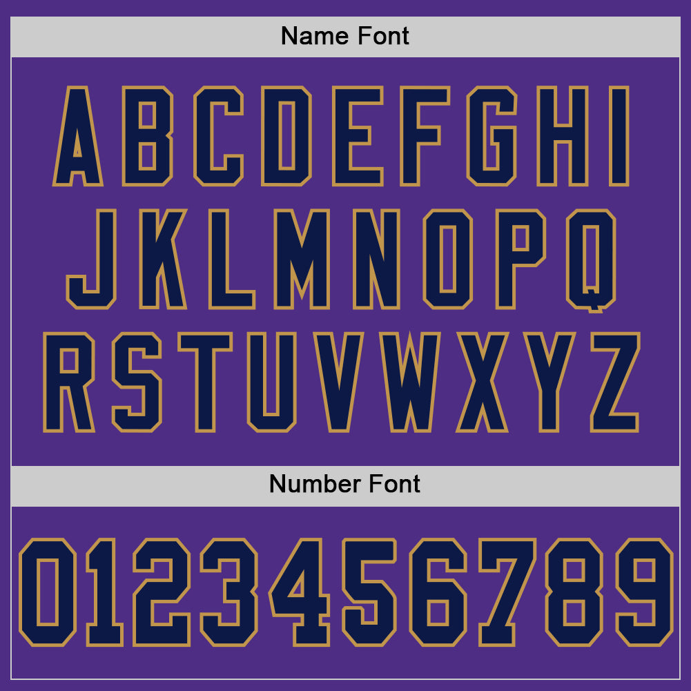 Custom Purple Navy-Old Gold Mesh Authentic Throwback Football Jersey - Sky-Custom