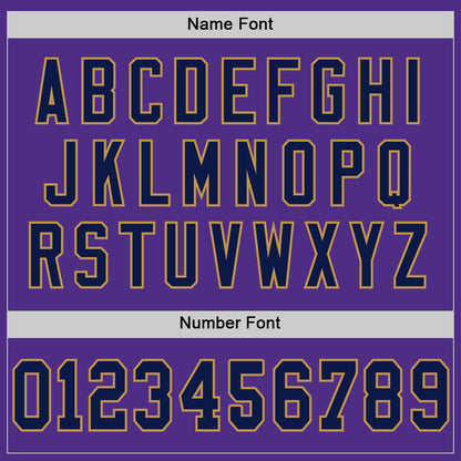 Custom Purple Navy-Old Gold Mesh Authentic Throwback Football Jersey - Sky-Custom