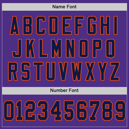 Custom Purple Navy-Orange Mesh Authentic Throwback Football Jersey - Sky-Custom