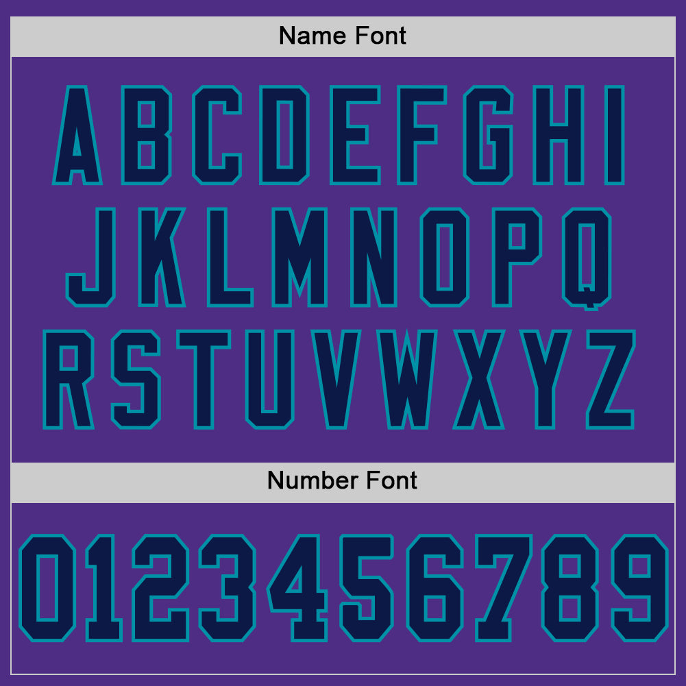 Custom Purple Navy-Teal Mesh Authentic Throwback Football Jersey - Sky-Custom